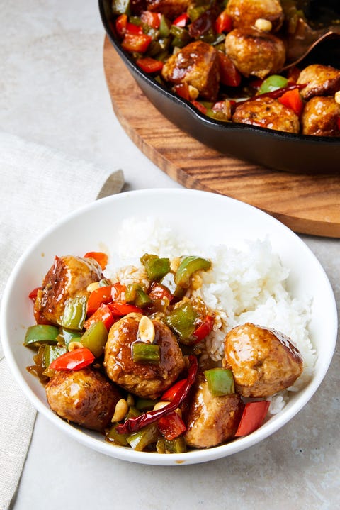 Kung Pao Chicken Meatballs - Delish.com kung pao chicken meatballs