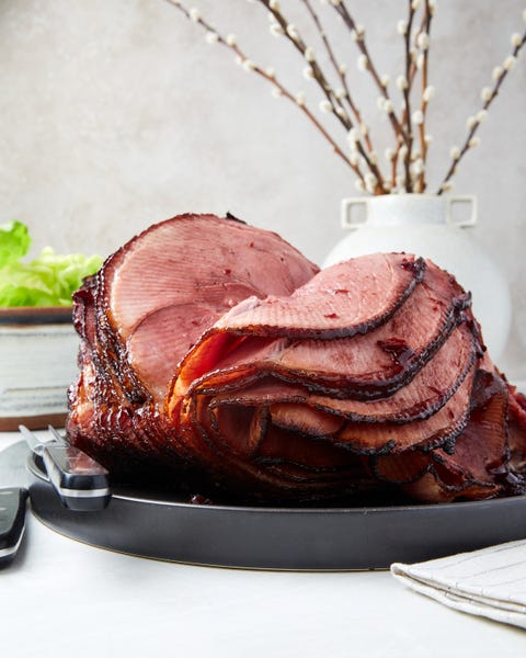 cherry borbon glazed ham