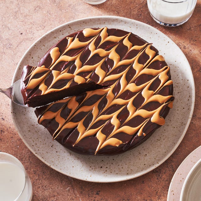 Flourless Peanut Butter Chocolate Cake - Delish.com flourless peanut butter chocolate cake