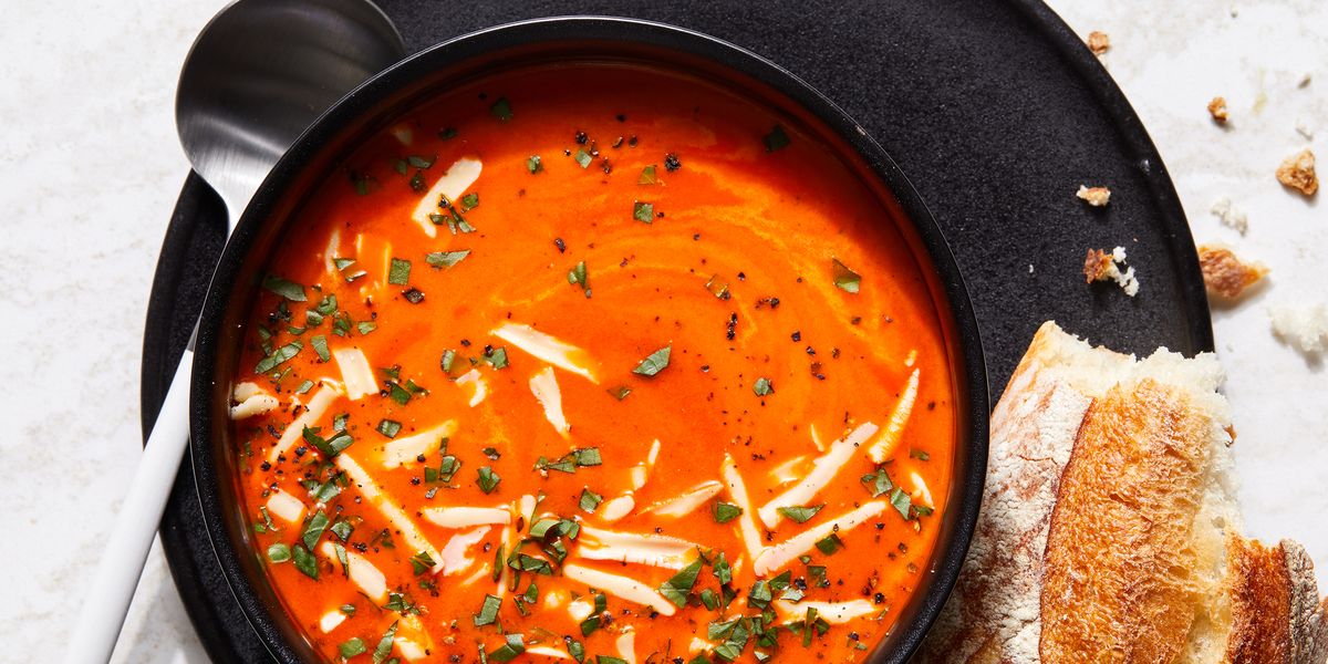 Roasted Red Pepper Soup with Gouda