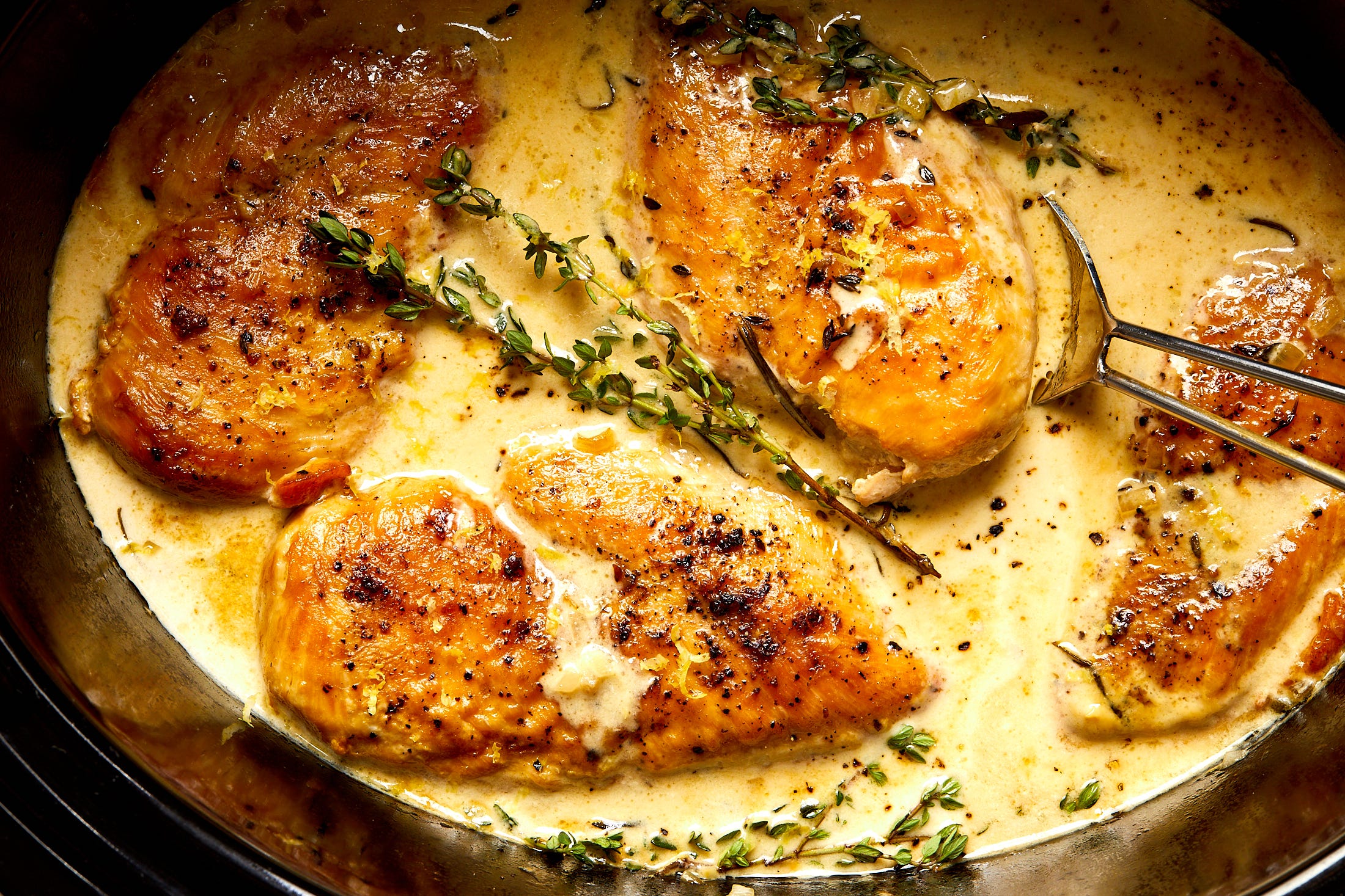 Slow-Cooker Creamy Lemon Herb Chicken Is All About The Sauce