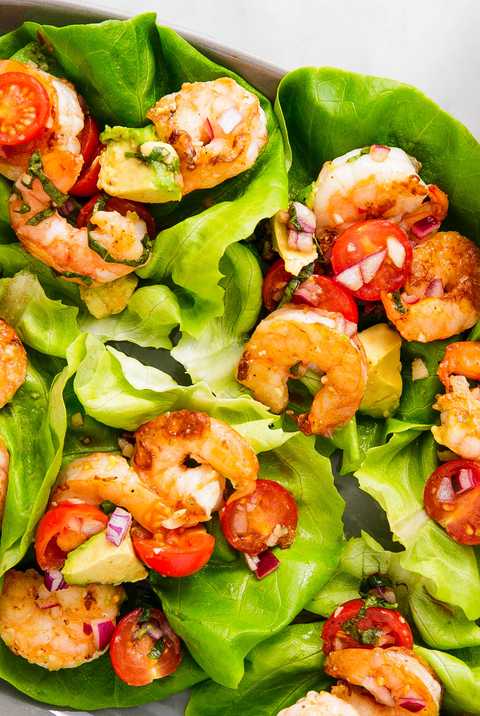 basil shrimp lettuce wraps