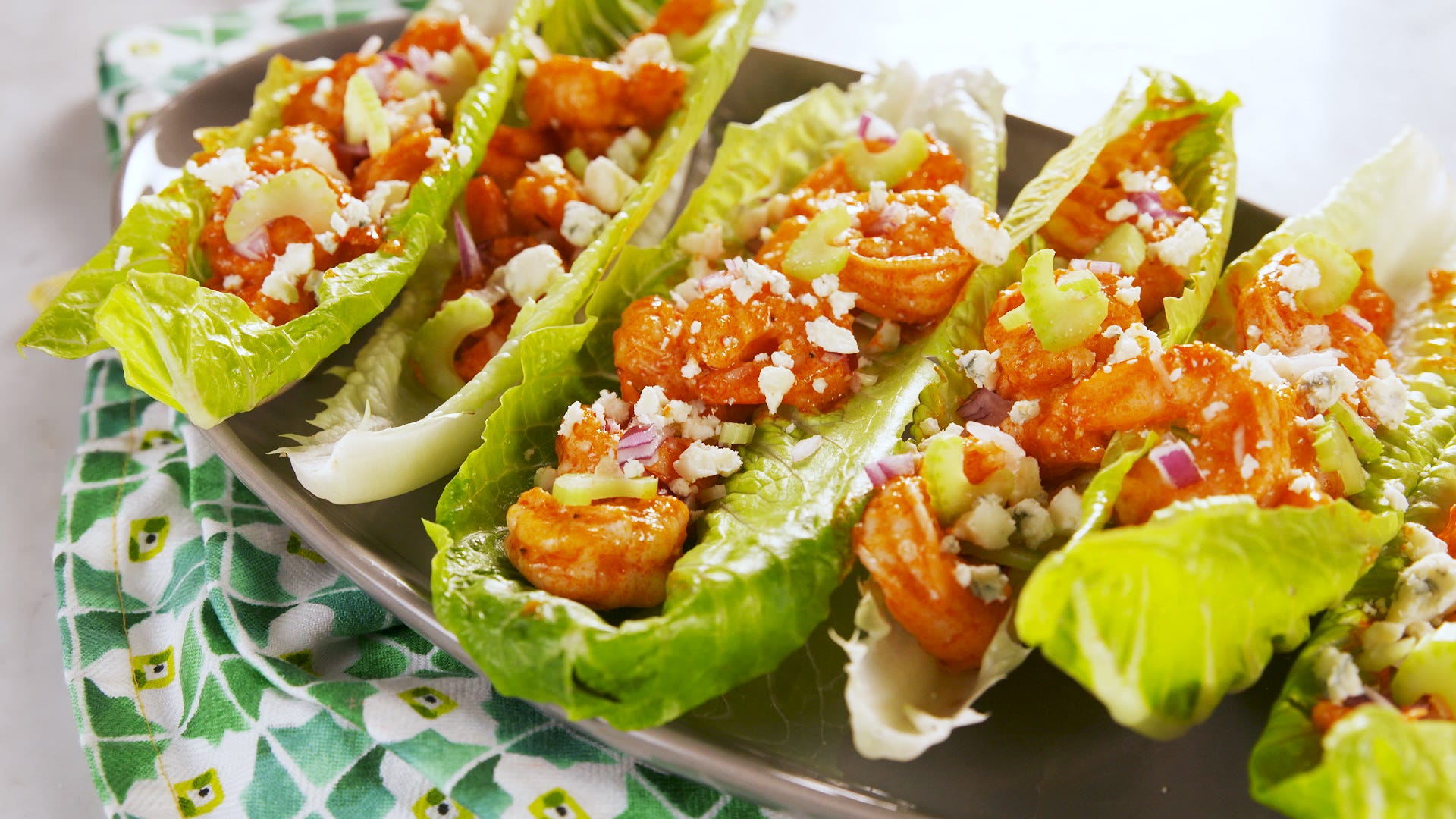 Buffalo Shrimp Lettuce Wraps = The Low-Carb Dinner That Satisfies