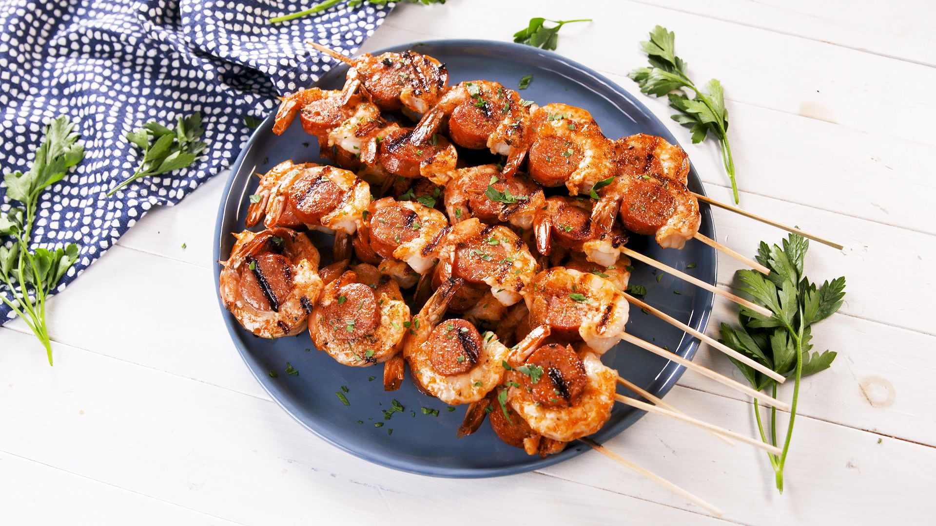 Cajun Butter Shrimp & Sausage Skewers-image