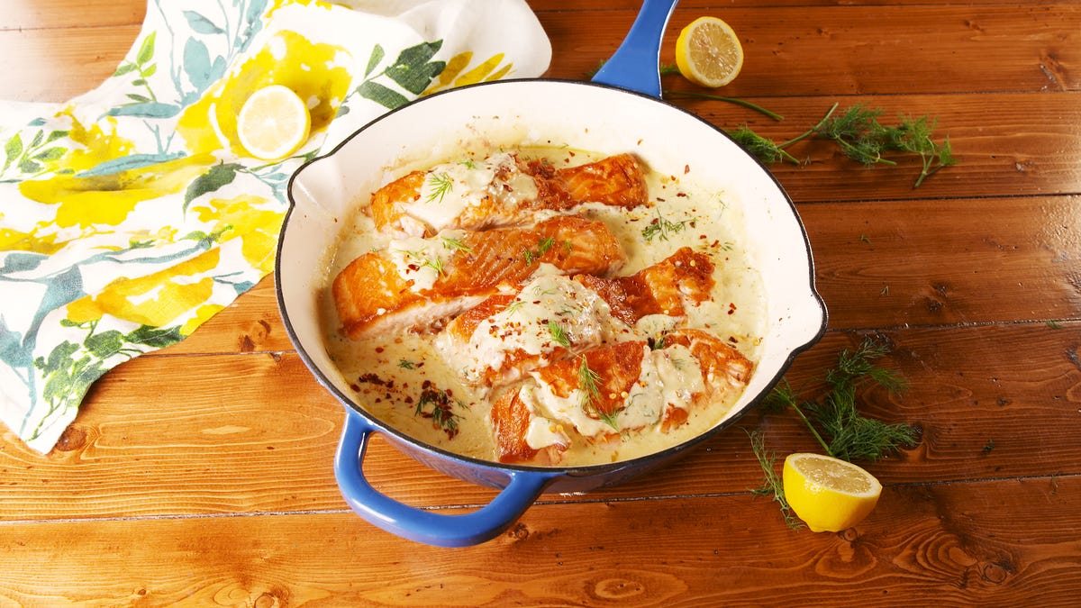 Best Creamy Lemon Garlic Salmon Recipe How To Make Creamy Lemon Garlic Salmon