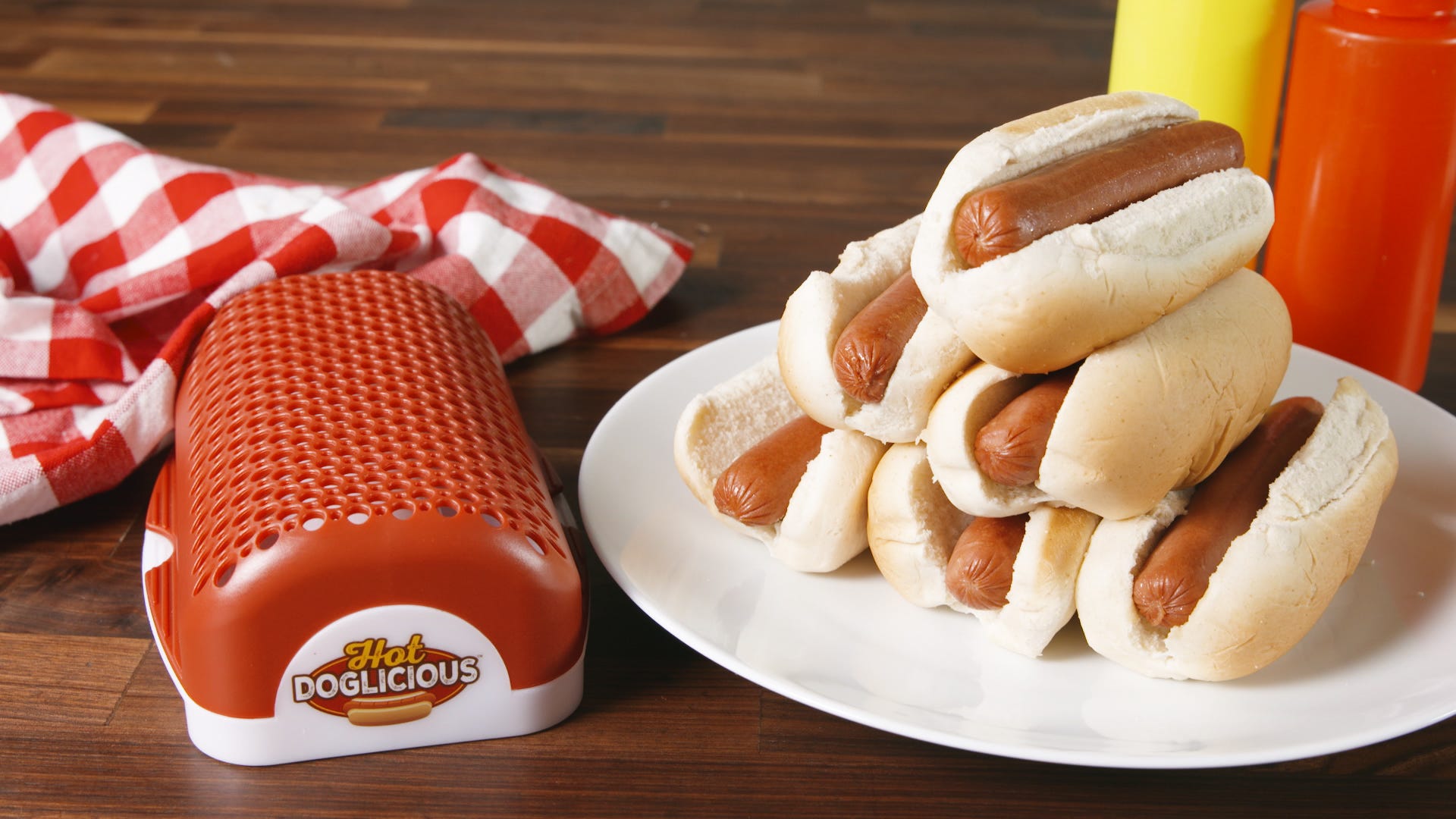 Hot Doglicious Microwave Hot Dog Cooker,Non‑stick Cleanable Hot Dog Maker Presser,Hot Dog Cooker Making Tool for Beef Chicken and Vegetables