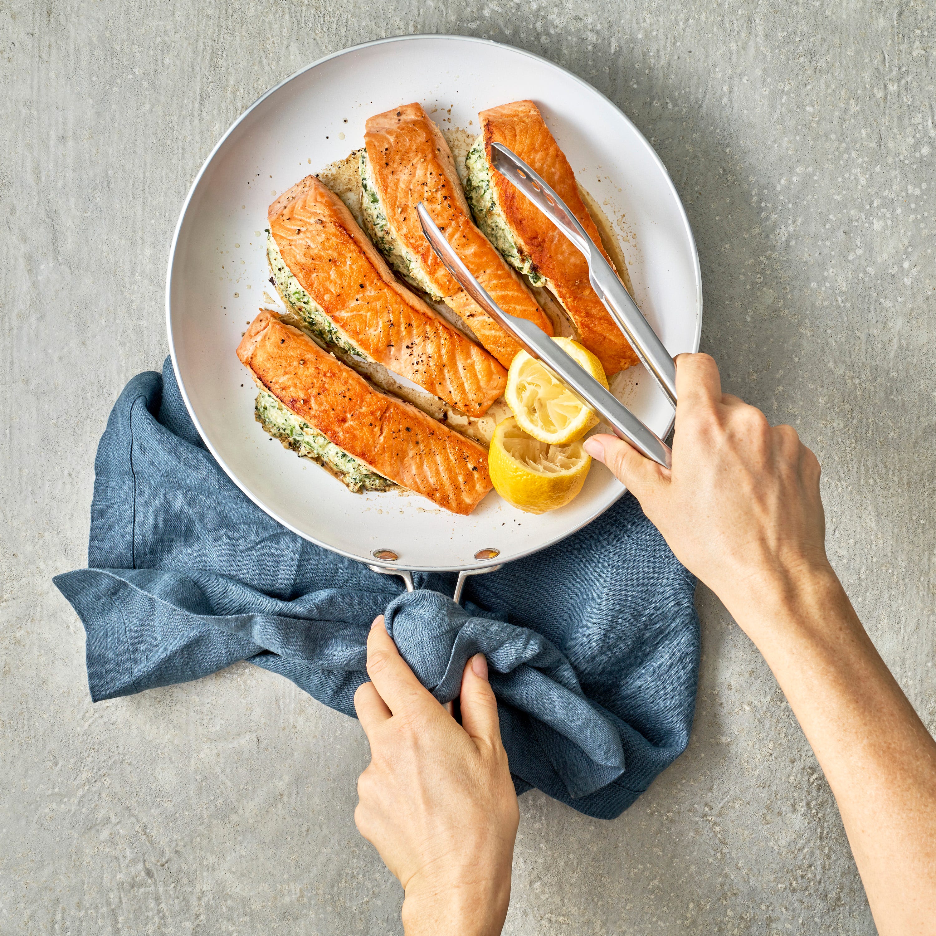 Creamed Spinach Stuffed Salmon Is Our Spring Fling