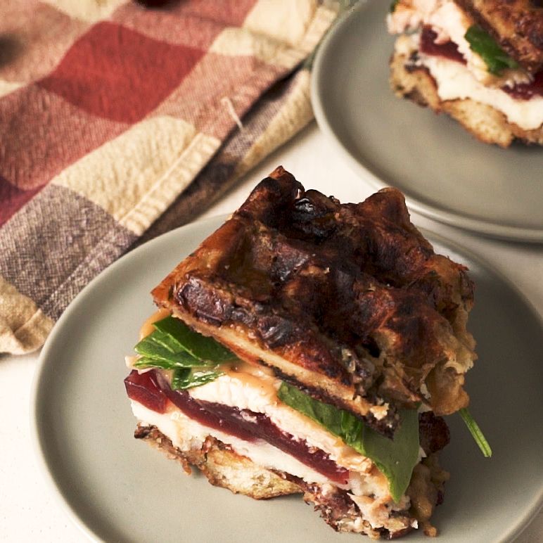 Stuffing Waffle Sandwich Is The Best Way To Use Those Leftovers