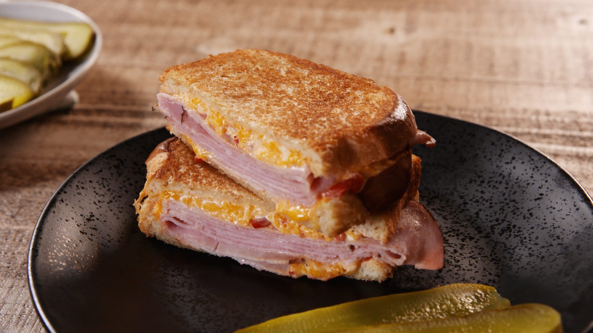 We're Always Bready For A Ham And Pimento Grilled Cheese Sandwich