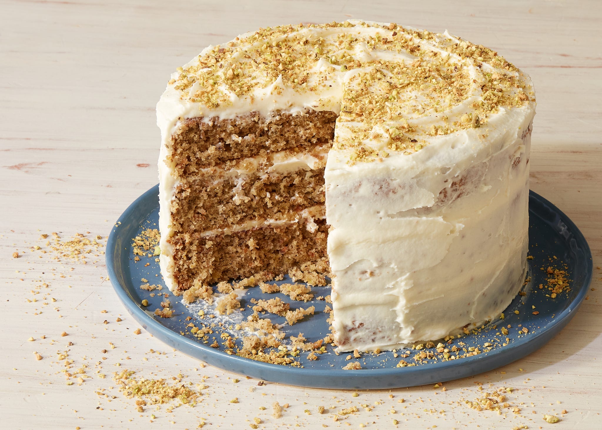 Pistachio Cake With Cream Cheese Frosting Is A 3-Tier Beauty