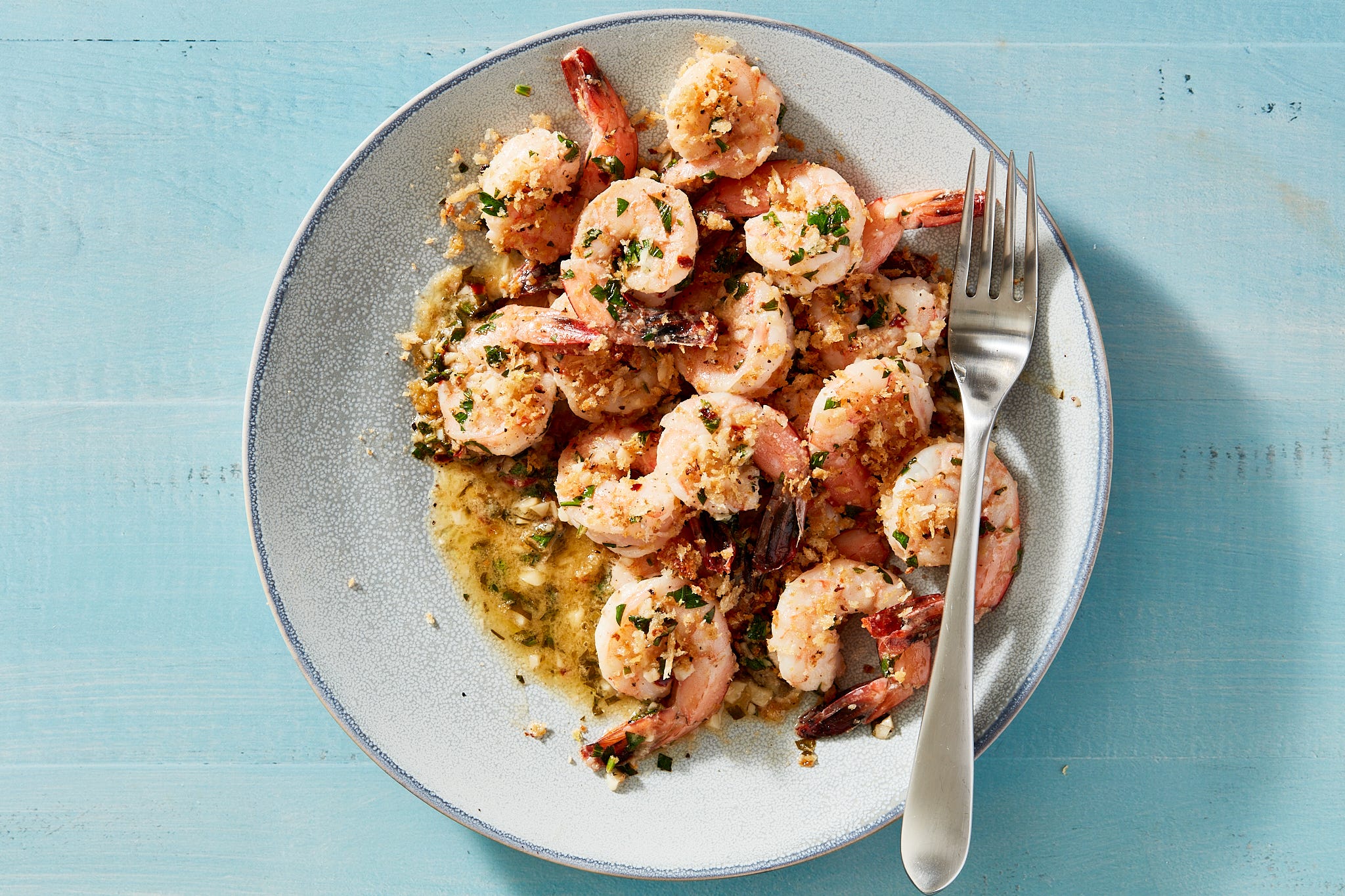 You Won't Even Miss Pasta With This Lemony Shrimp Scampi With Garlicky Breadcrumbs