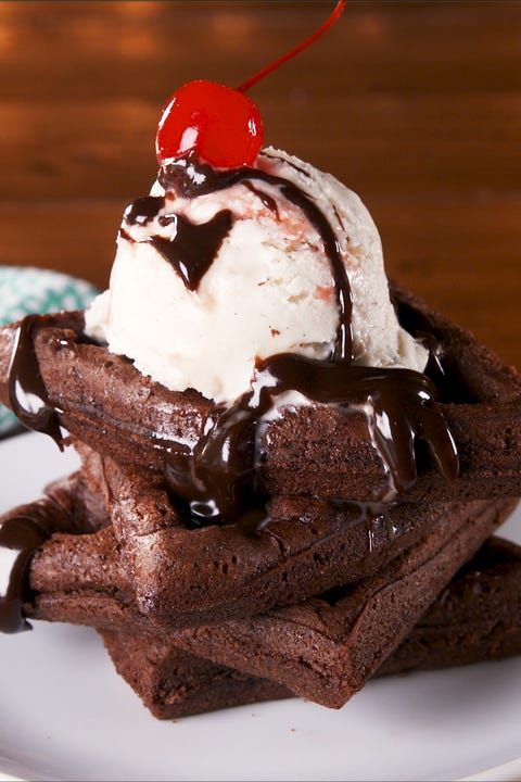 Waffle Iron Brownies - Delish.com Waffle Iron Brownies - Delish.com