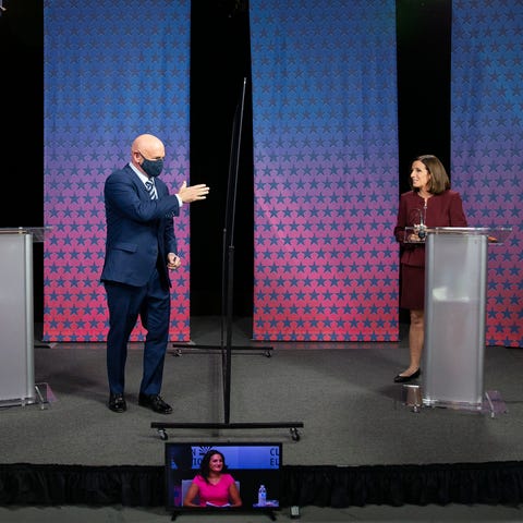 arizona republican sen martha mcsally and her democratic challenger mark kelly debate in phoenix