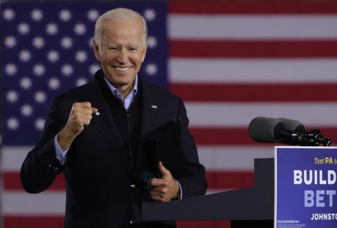 democratic presidential nominee joe biden holds train campaign tour of oh and pa