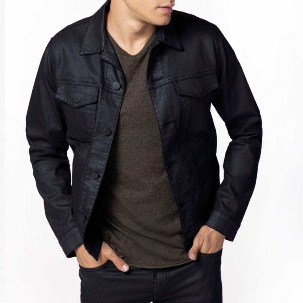 black jean jacket mens outfit