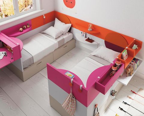 Dormitorio infantil con dos camas