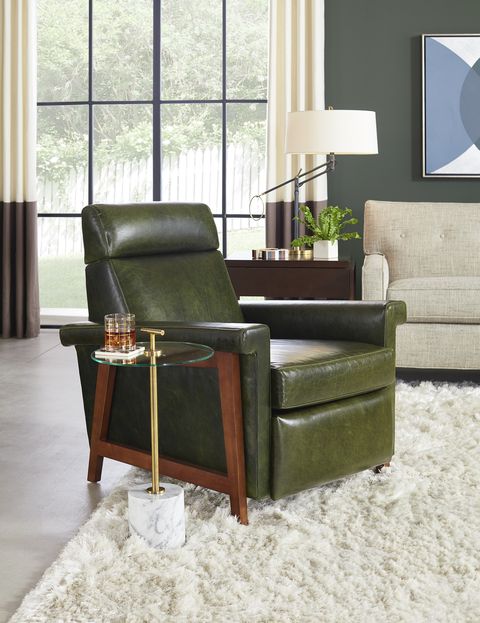 Mitchell Gold + Bob Williams green leather chair