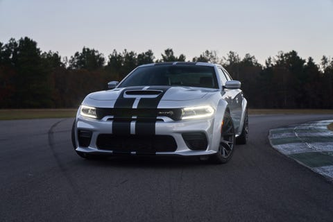 2021 dodge charger srt hellcat redeye the most powerful and fastest mass produced sedan in the world with 797 horsepower shown here in triple nickel with dual carbon stripes
