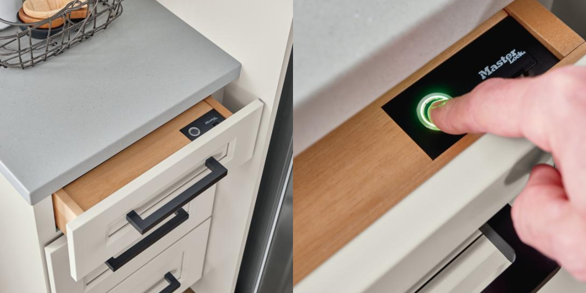 Fingerprint Lock Biometric Secured Drawers, Lock Your Kitchen Cabinets