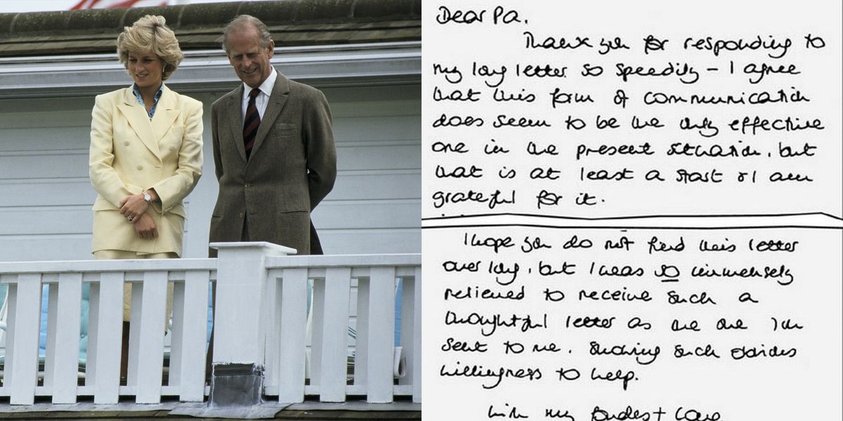 Prince Philip Letters To Princess Diana Prince Philip Took Diana S Side In Her Divorce From