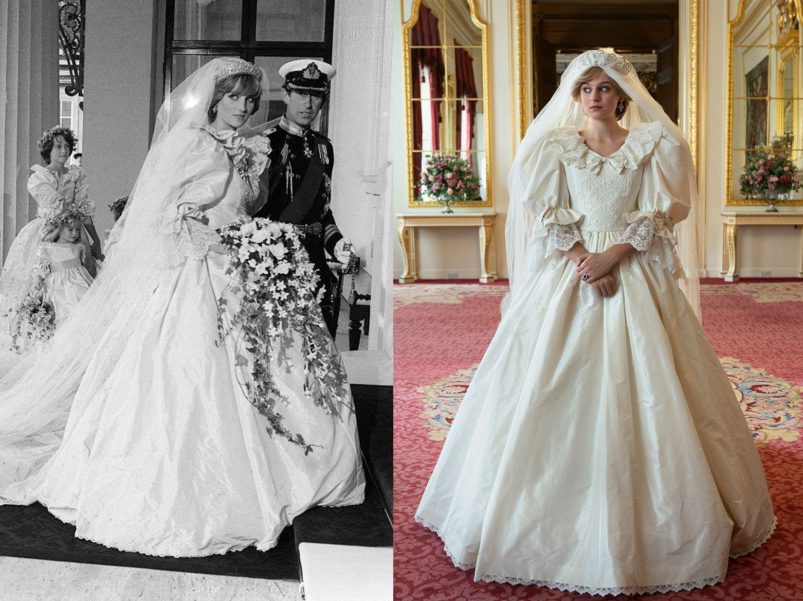 Voorkomen Senaat knelpunt Zo werd prinses Diana's trouwjurk nagemaakt in The Crown S4