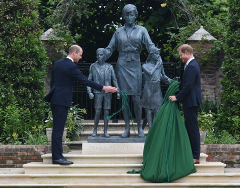 los príncipes william y harry en un homenaje a lady di