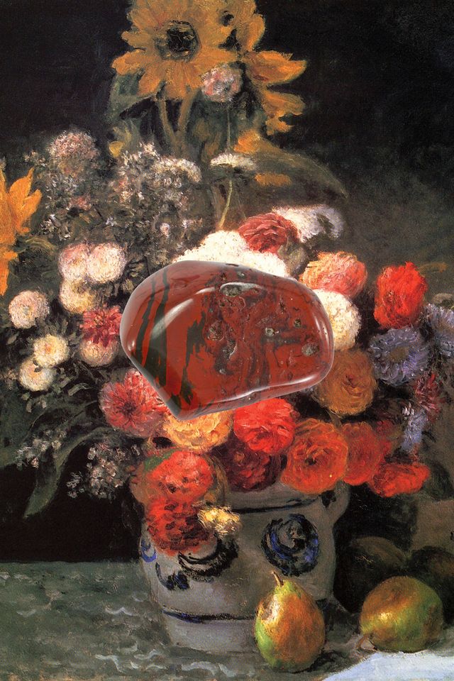 painting by pierre august renoir of mums and sunflowers in a vase on a table in a still life, 1875 photo by buyenlargegetty images