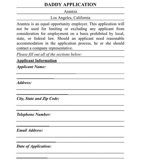 this application form is the perfect way to screen potential boyfriends