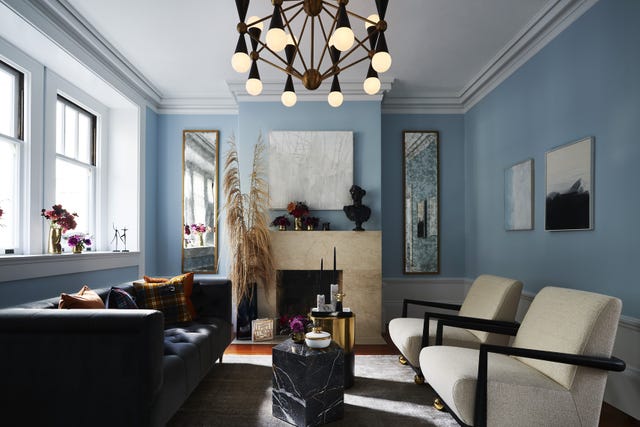 This Sleek Home Office Doubles as a Cozy Entertaining Space This Sleek Home Office Doubles as a Cozy Entertaining Space