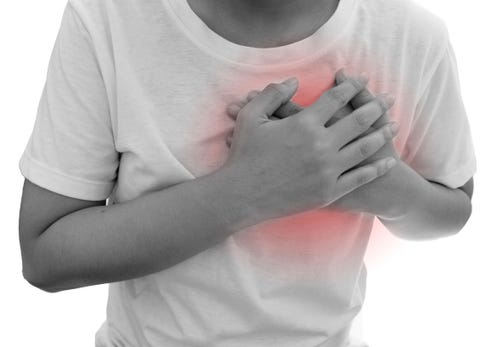 Digitally Generated Image Of Man Suffering From Chest Pain