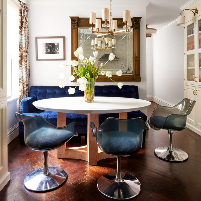 eclectic blue dining room