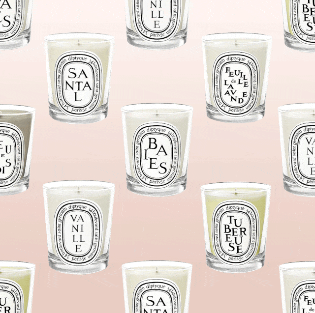 diptyque candles with flickering flames