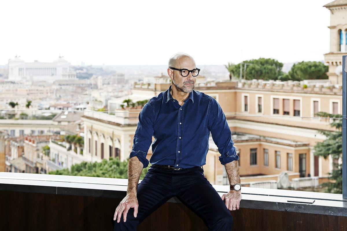 stanley tucci blue shirt