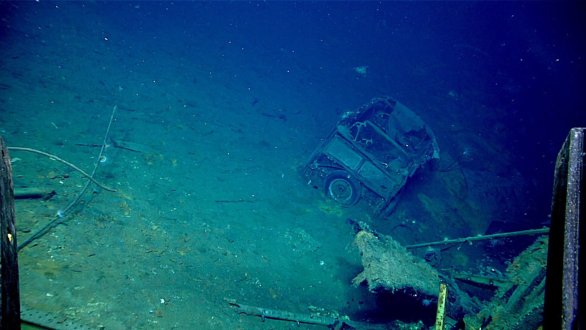 A Classic Car Appeared on a Sunken WWII Aircraft Carrier. No One Knows Who Put It There.
