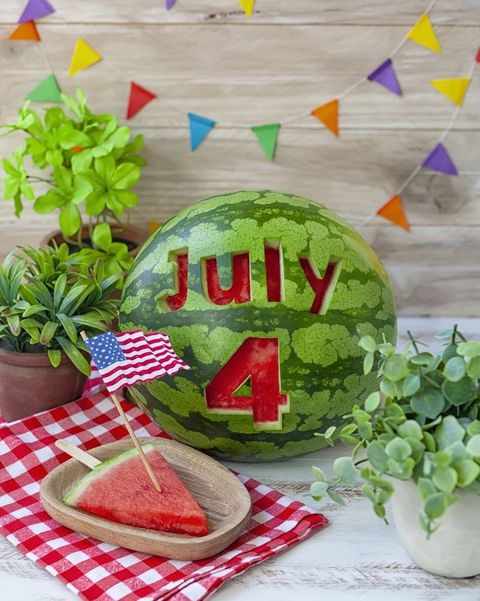 diy 4th of july decorations carved watermelon centerpiece