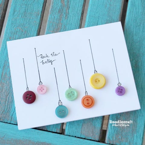 button ornament diy christmas cards