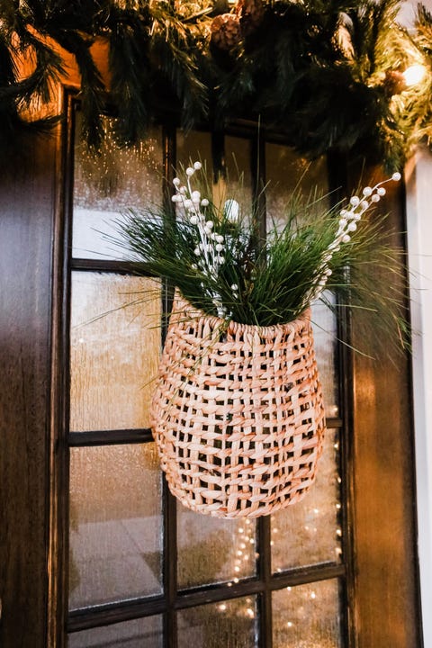 diy christmas door decorations basket