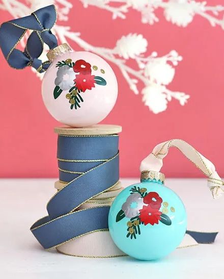 dıƴ chrıstmas ornaments wınter floral ornaments