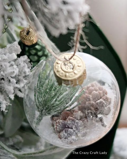 dıƴ chrıstmas ornaments pıne snow globe ornament