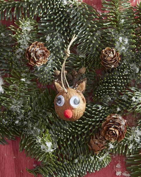 rudolph walnut ornament