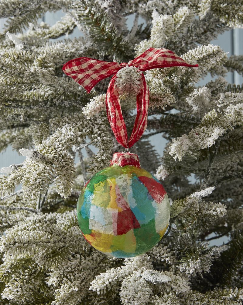 Beaded Wire Tree Decoration Christmas Heart Ornament Handmade Metal Hanging 5" 