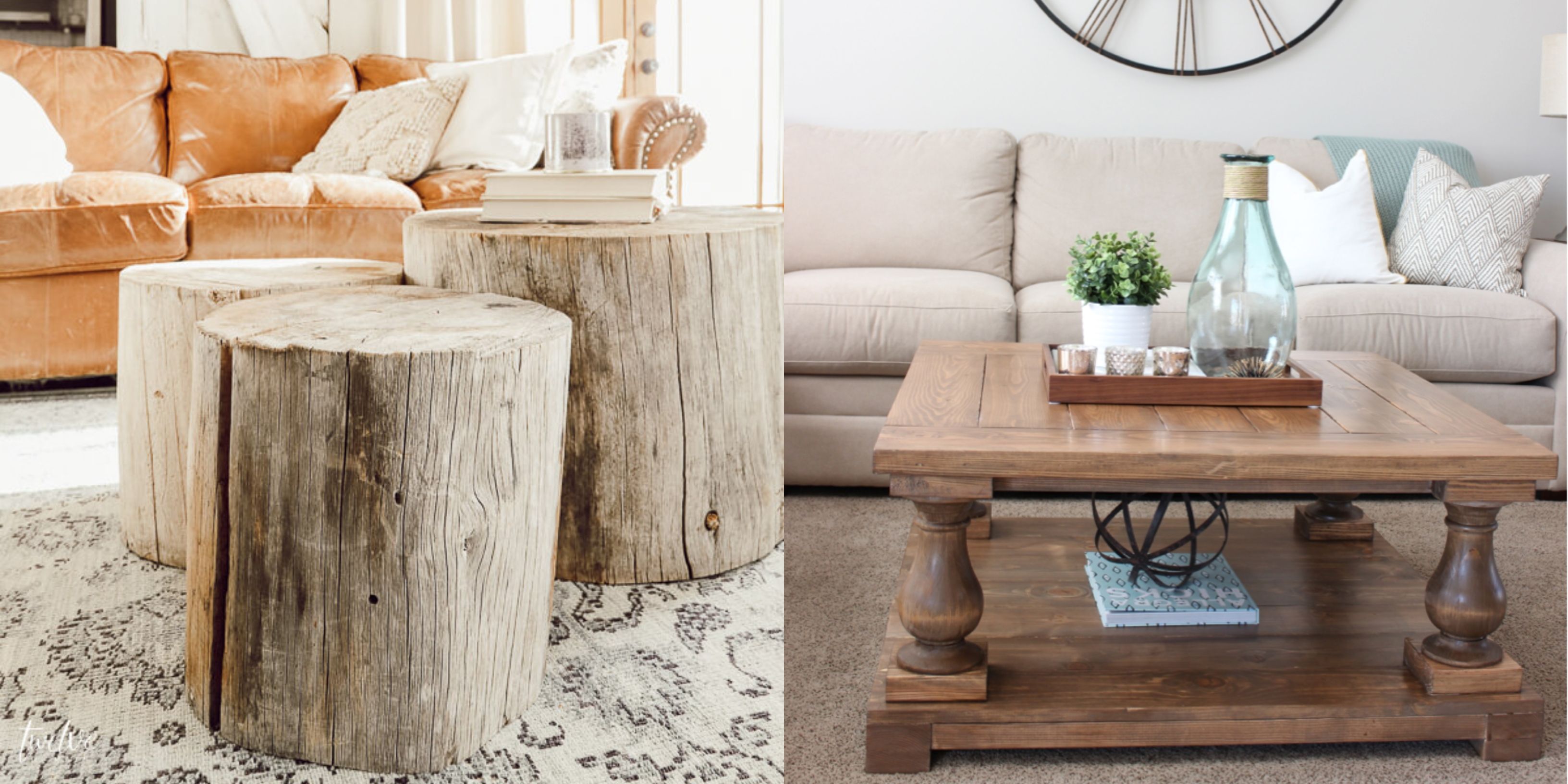 Long Wooden Coffee Table - 51 Rustic Coffee Tables That Redefine Shabby Chic / Simplified lines and a dynamic design define this trestle coffee table.