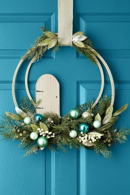 enchanted blue diy christmas wreath
