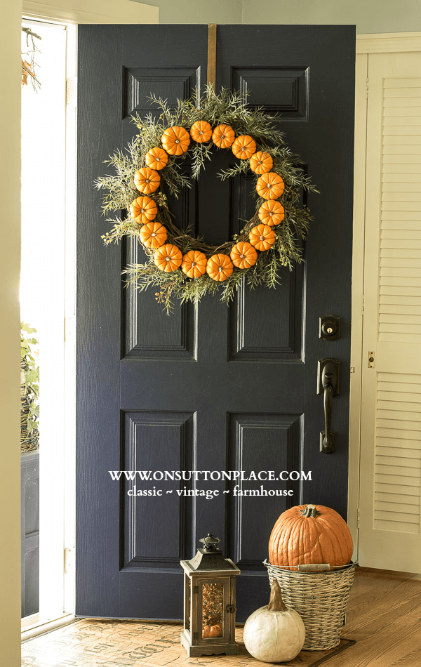 Fall Front Door Wreath Sunflower