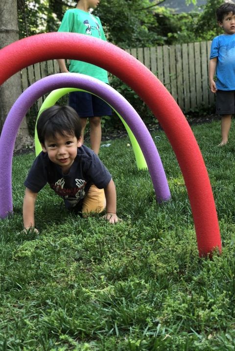 DIY Kid Activities - Pool Noodle Obstacle Course