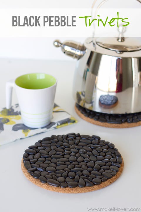 diy kitchen decor ideas diy black pebble trivets