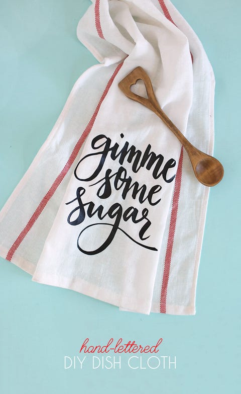 diy kitchen decor ideas diy hand lettered dish cloth