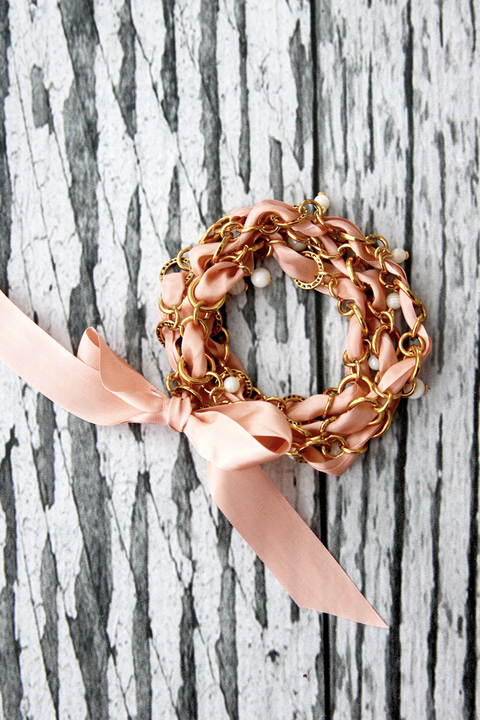 diy mother's day gifts ribbon chain bracelet