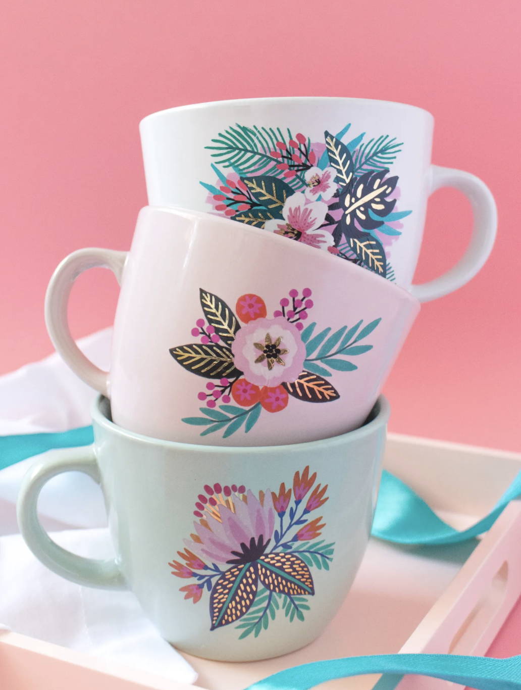Mom Gift Happy Mother's Day Mug Flower Mothers Day Mug for Ceramic Coffee Mug 