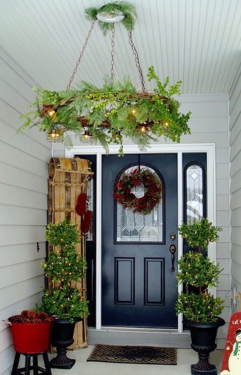 diy outdoor christmas decorations chandelier